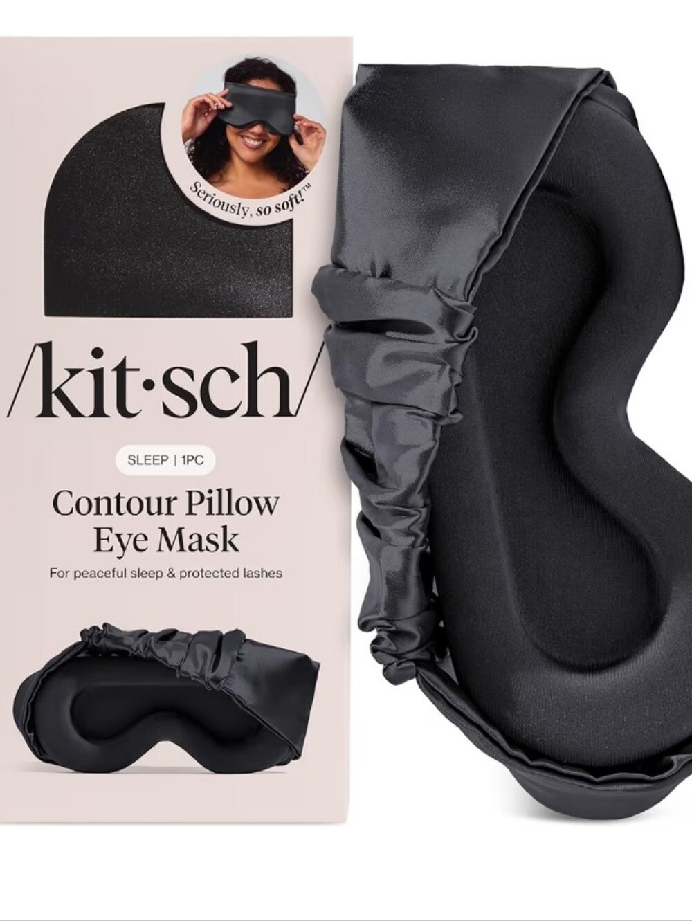 Kitsch Contour Pillow Eye Mask Charcoal